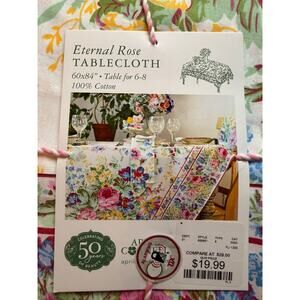 spring floral tablecloth 60 x 84 Rectangle BNWT Brand new in Box